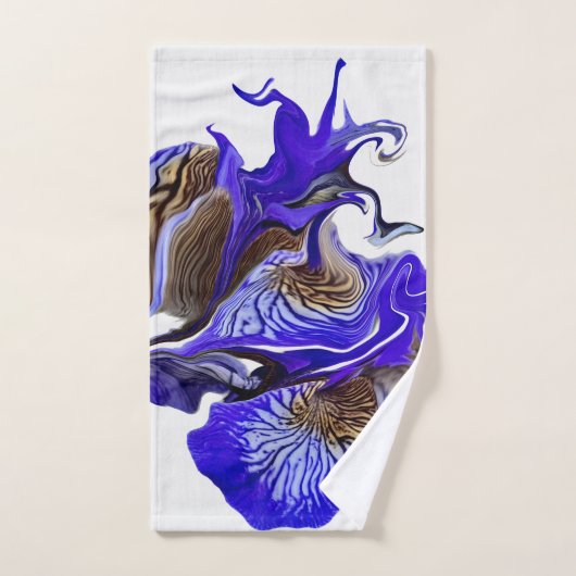 Paarse iris bloem wervelt bad handdoek (Handdoek)