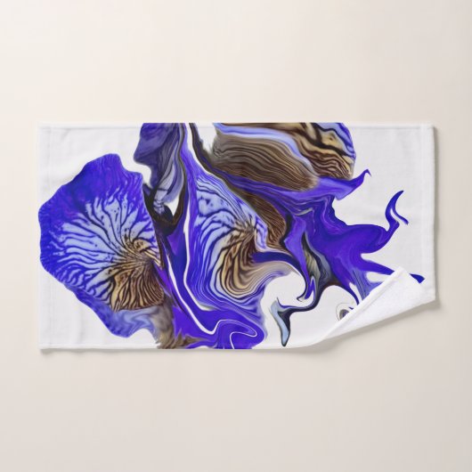 Paarse iris bloem wervelt bad handdoek (Handdoek)