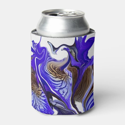 Paarse iris bloem wervelt blikjeskoeler (Blikje Voorkant)