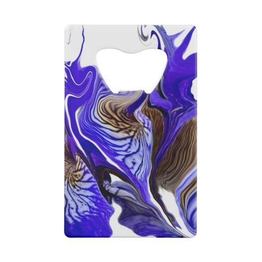 Paarse iris bloem wervelt creditkaart flessenopener (Achterkant)