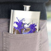 Paarse iris bloem wervelt flacon (Voorbeeld)