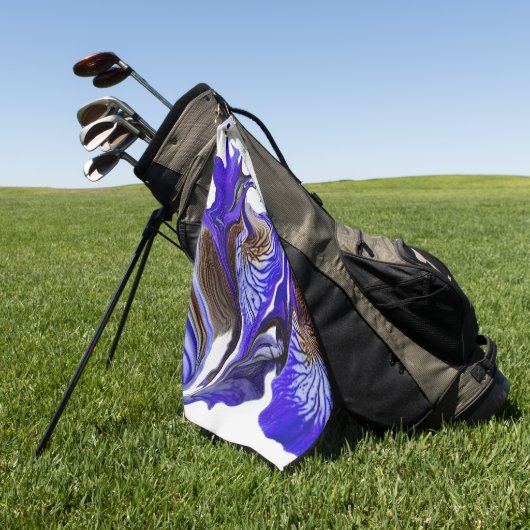 Paarse iris bloem wervelt golfhanddoek (Groen)