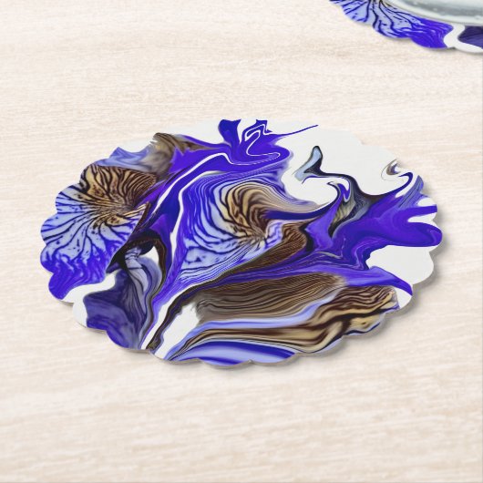 Paarse iris bloem wervelt kartonnen onderzetters (Gekanteld)