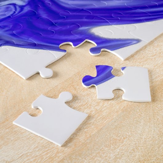 Paarse iris bloem wervelt legpuzzel (Zijkant)