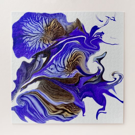 Paarse iris bloem wervelt legpuzzel (Horizontaal)