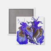 Paarse iris bloem wervelt magneet (Voorkant / Achterkant)