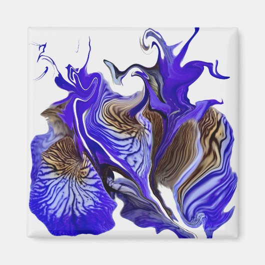 Paarse iris bloem wervelt magneet (Voorkant)