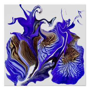 Paarse iris bloem wervelt perfect poster