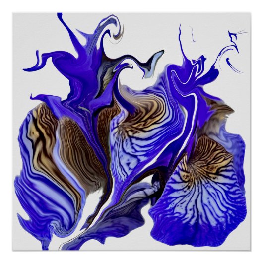 Paarse iris bloem wervelt perfect poster (Voorkant)