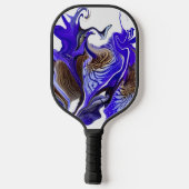 Paarse iris bloem wervelt pickleball paddle (Achterkant)