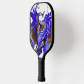 Paarse iris bloem wervelt pickleball paddle (Links)