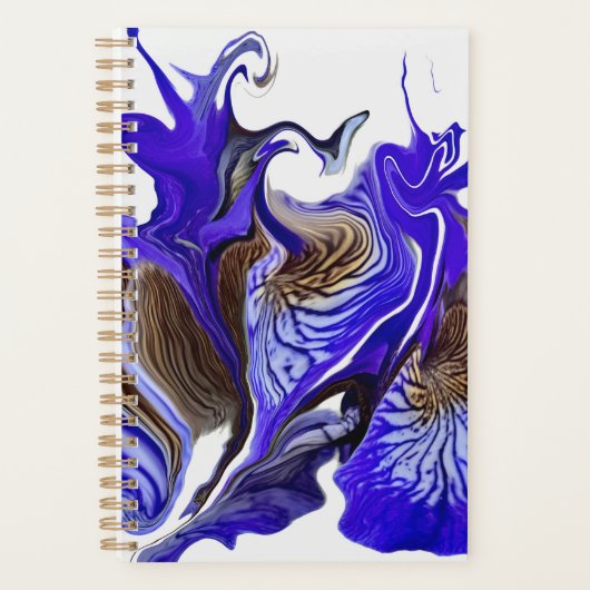 Paarse iris bloem wervelt planner (Voorkant)