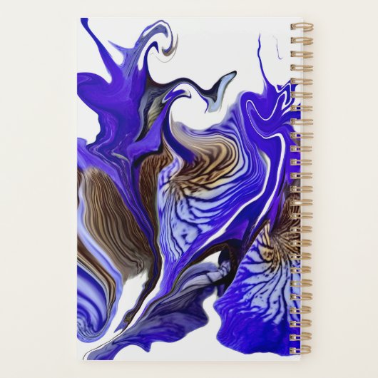 Paarse iris bloem wervelt planner (Achterkant)