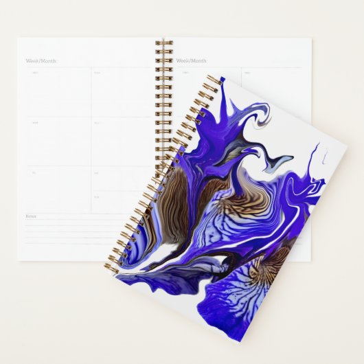 Paarse iris bloem wervelt planner (Display)