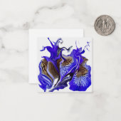 Paarse iris bloem wervelt plat notitiekaartje (Voorkant / Achterkant in situ)