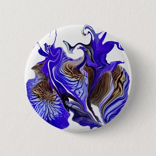 Paarse iris bloem wervelt ronde button 5,7 cm (Voorkant)