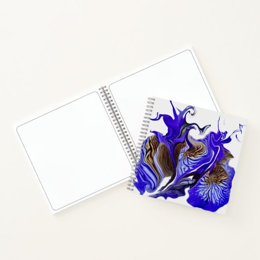 Paarse iris bloem wervelt schets notitieboek (Binnen)