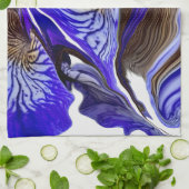Paarse iris bloem wervelt theedoek (Gevouwen)