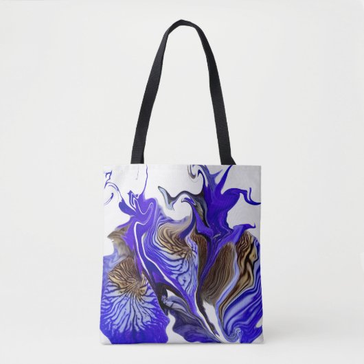 Paarse iris bloem wervelt tote bag (Voorkant)