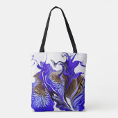 Paarse iris bloem wervelt tote bag (Achterkant)