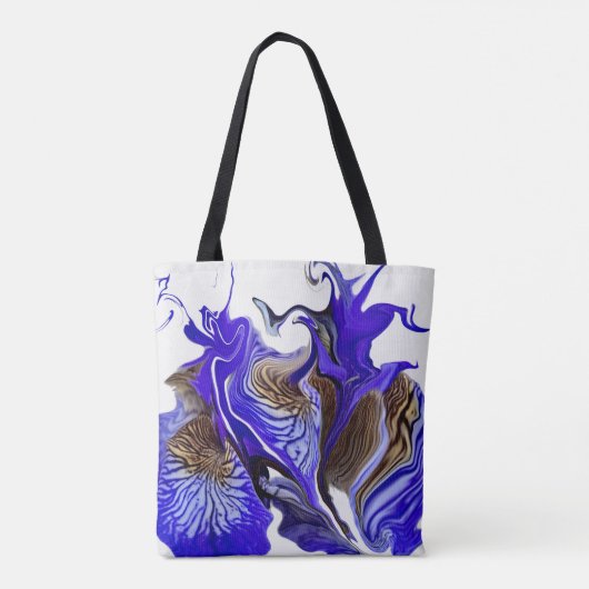 Paarse iris bloem wervelt tote bag (Achterkant)