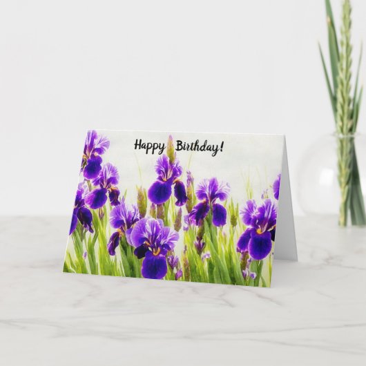 Paarse Iris Bloemen Bloemen Bloemen Bloemen Verjaa Kaart (Voorkant)