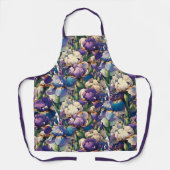 Paarse iris bloemen bloementuin bloementuin bloeme schort (Voorkant)