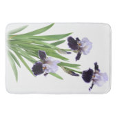 Paarse Iris Bloemen Botanische Kunst Badmat (Voorkant)
