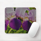 Paarse iris bloemen foto Mousepad Muismat (Met muis)