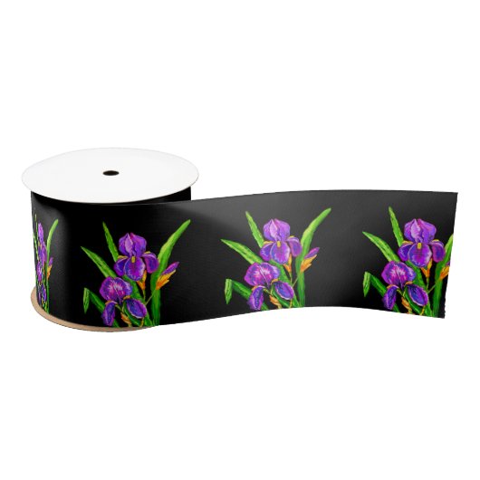 Paarse iris bloemen irissen lint - kies kleur (Spoel)
