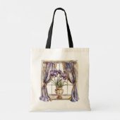 Paarse Iris Bloemen Mand Tote Bag (Achterkant)