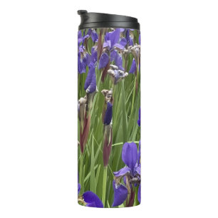 Paarse Iris Bloemen Natuur Planten Fotografie Thermosbeker