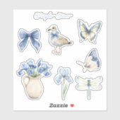 Paarse Iris Bloemen   Sticker (Vel)