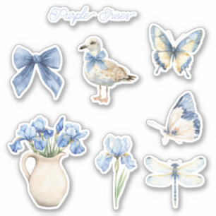 Paarse Iris Bloemen   Sticker