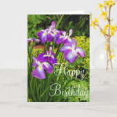 Paarse iris bloemen verjaardagsfeest wenskaart kaart (Gele Bloem)