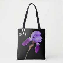  paarse iris bloemenboho M monogram schattig