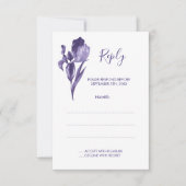 Paarse iris bloemenbruiloft antwoord Kaarten (Voorkant)