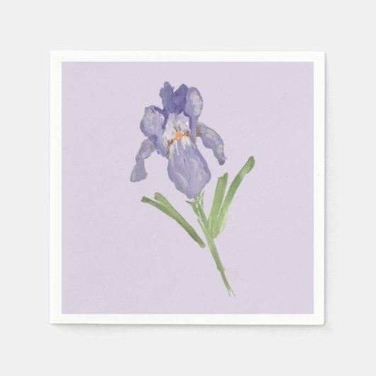 Paarse Iris bloemenschilderij Servet (Voorkant)