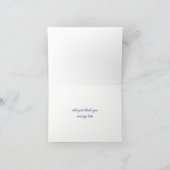 Paarse iris bloemig bedankje bedankkaart (Binnen)