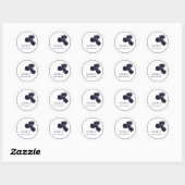 Paarse iris bloemist winkel branding branded ronde sticker (Vel)