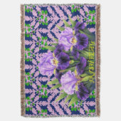 Paarse Iris Bloemmotief Deken (Voorkant Verticaal)