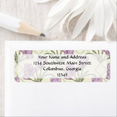 Paarse iris bloempatroon Etiket (Insitu)