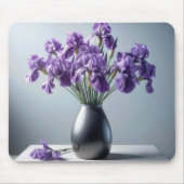 Paarse Iris Boeket in Tin Vaas Muismat (Voorkant)