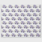 Paarse iris boeket op wit cadeaupapier (Vlak)