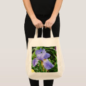 Paarse Iris Botanische Boodschappentas Tote Bag (Voorkant (product))