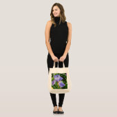 Paarse Iris botanische Canvas tas (Voorkant (model))