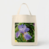 Paarse Iris botanische Canvas tas (Voorkant)