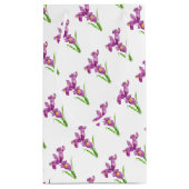 Paarse Iris Botanische Floral Art Klein Cadeauzakje (Achterkant)