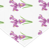 Paarse Iris Botanische Floral Art Korte Tafelloper (Hoek)