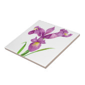 Paarse Iris Botanische Floral Art Tegeltje (Zijkant)